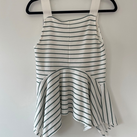 Green & White Striped Anthropologie Peplum Top - Picture 5 of 9